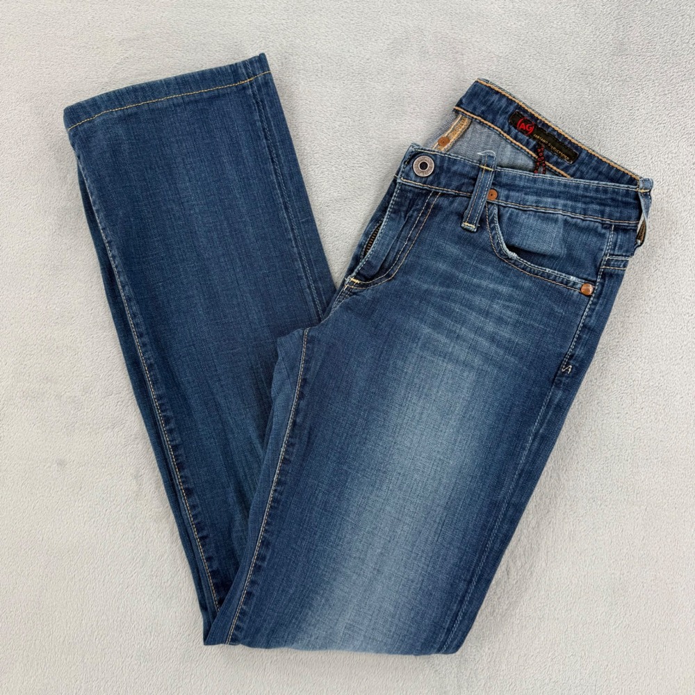 AG Adriano Goldschmied The Kiss Straight Leg Jeans Blue Womens 26R Low Rise